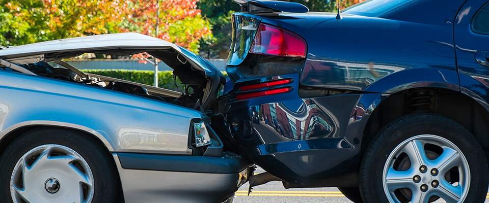 Rear-end collision between two cars
